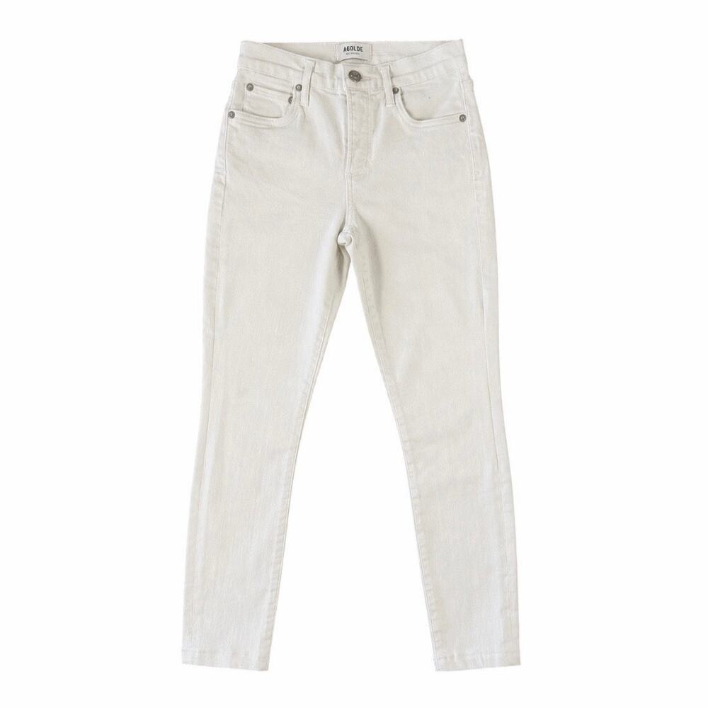 AGOLDE Sophie White Mid Rise Skinny Crop Jeans Size 24
